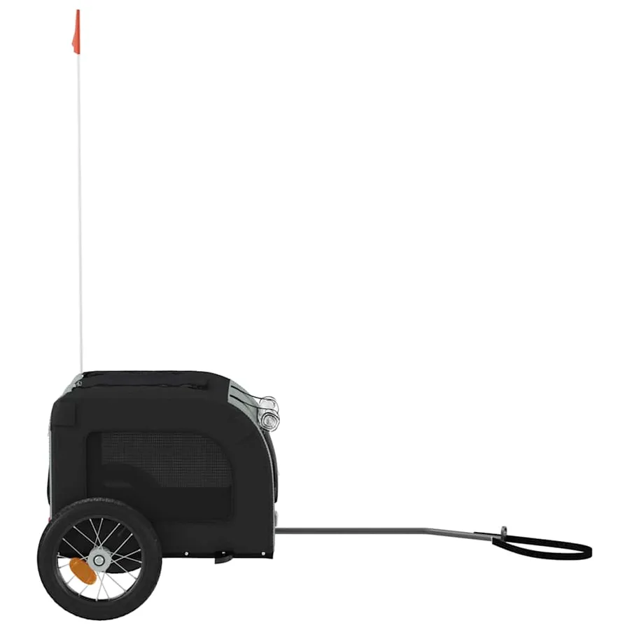 Remorque de vélo pour animaux de compagnie gris et noir - 6