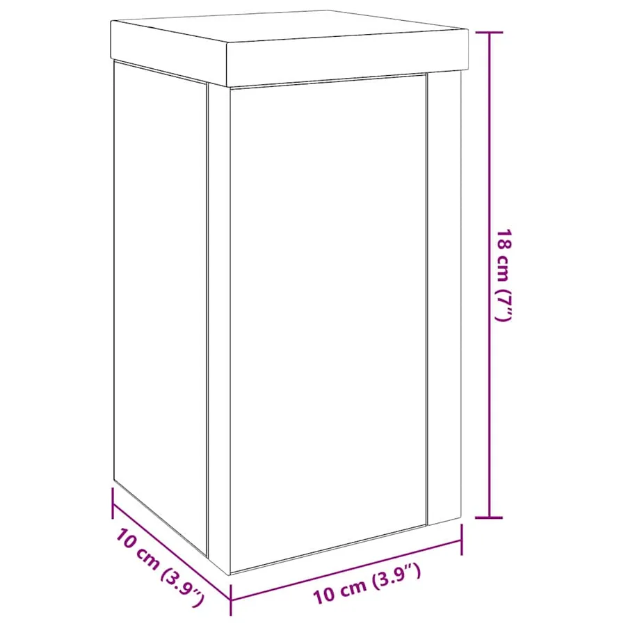 Support de Plante 2 pcs Chêne noir 10 x 10 x 18 cm - 10