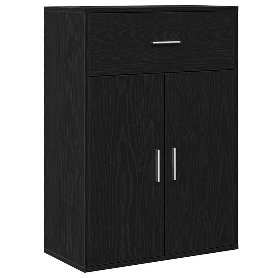 Buffet avec tiroir Chêne noir 60 x 30 x 84 cm Bois d'ingénierie - 2