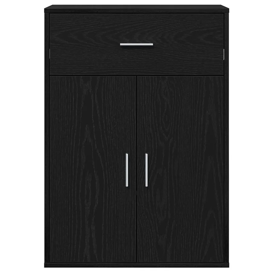 Buffet avec tiroir Chêne noir 60 x 30 x 84 cm Bois d'ingénierie - 6