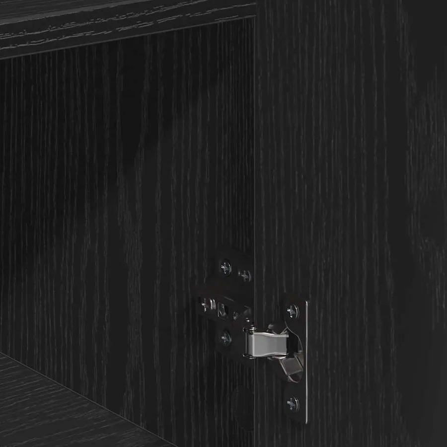 Buffet avec tiroir Chêne noir 60 x 30 x 84 cm Bois d'ingénierie - 9