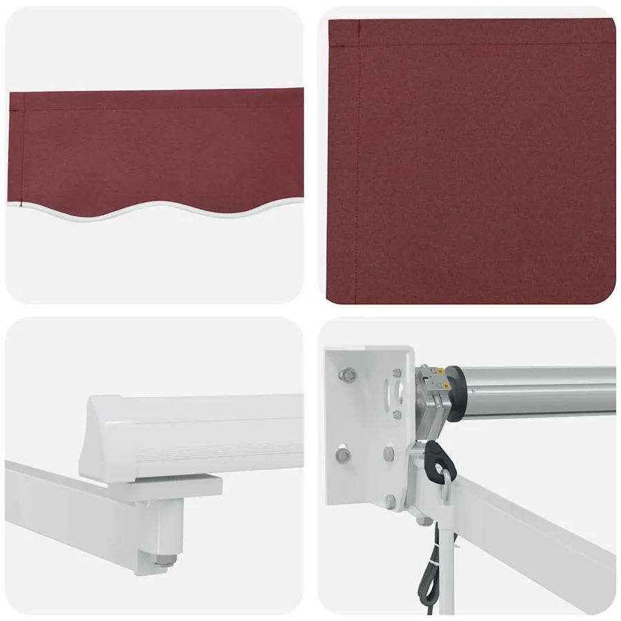Auvent rétractable automatique bordeaux 500x300 cm - 9