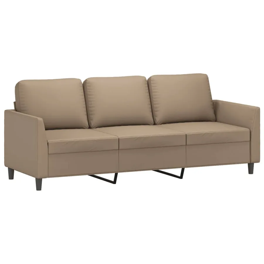 Ensemble de canapés 3 pcs avec coussins Cappuccino Similicuir - 4