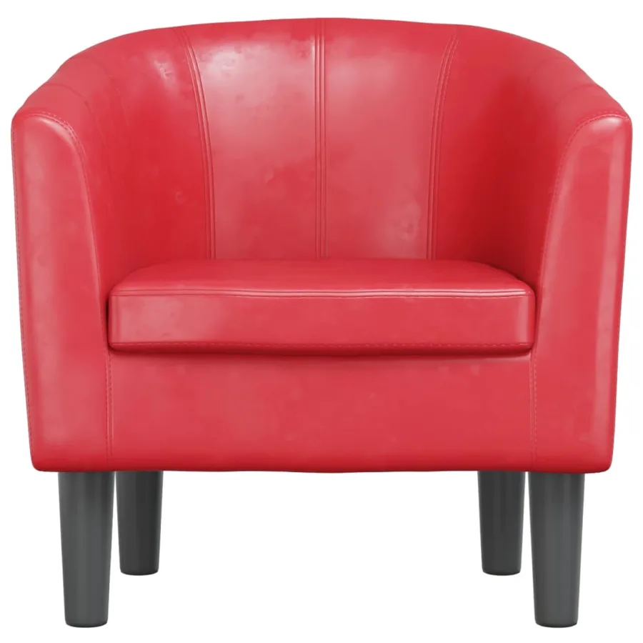 Fauteuil rouge similicuir - 3