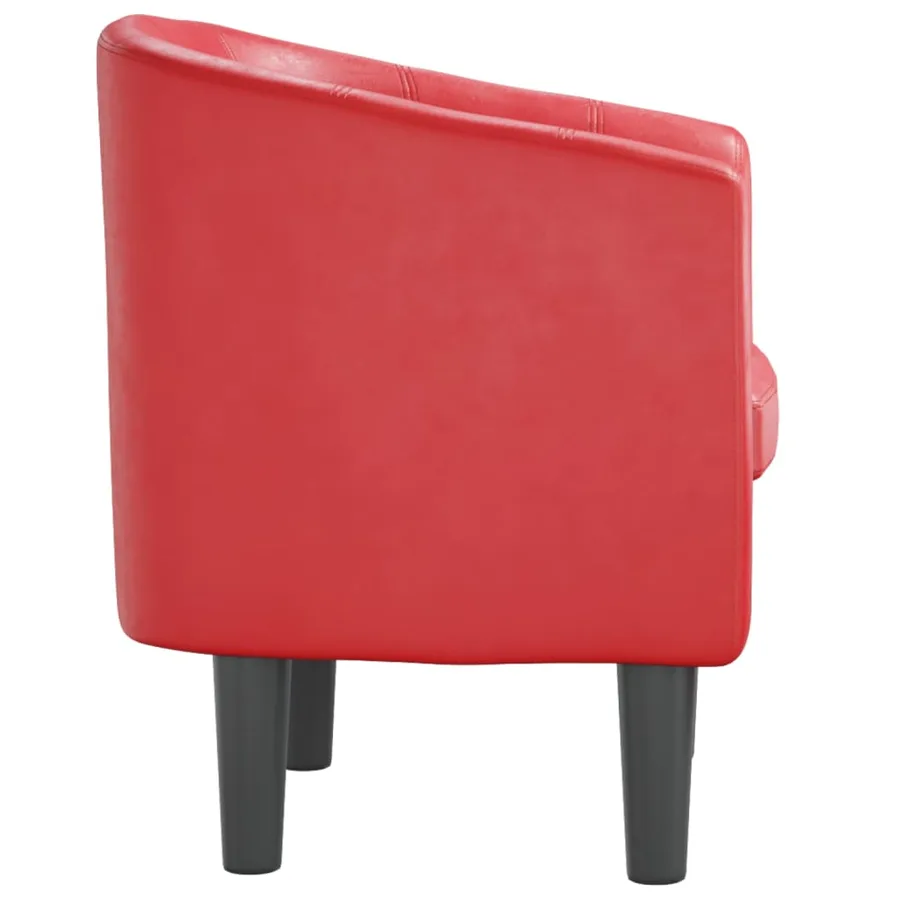Fauteuil rouge similicuir - 4