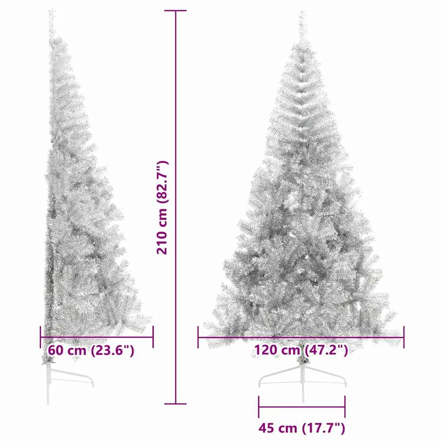 Sapin de Noël artificiel pré-éclairé Argent 210 cm PET - 20