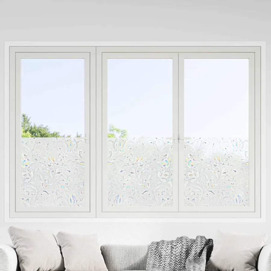 Film de fenêtre statique Motif fleurs 60 x 500 cm PVC