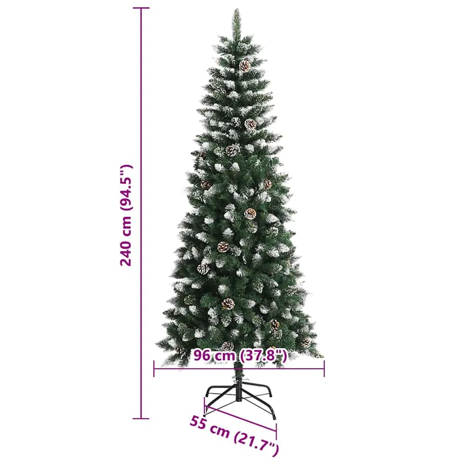 Sapin de Noël artificiel Vert 240 cm PVC, plastique et acier - 19
