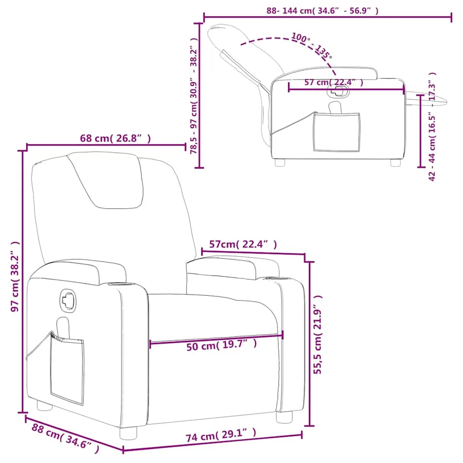 Fauteuil de massage inclinable rouge similicuir - 13