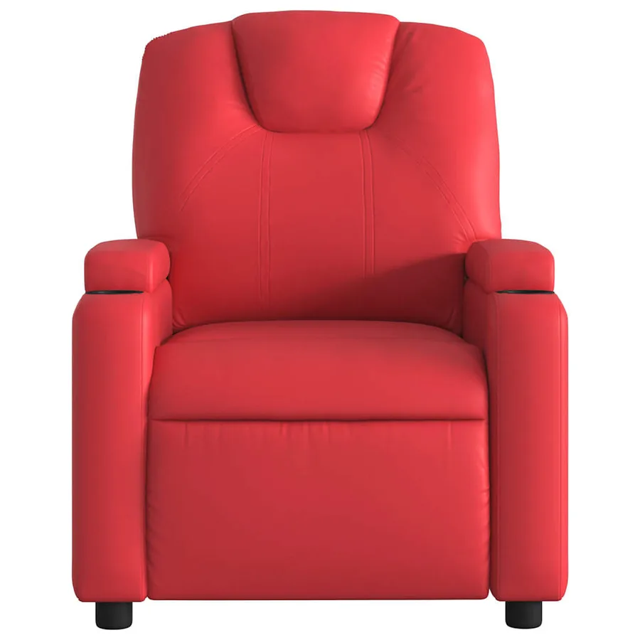 Fauteuil de massage inclinable rouge similicuir - 4
