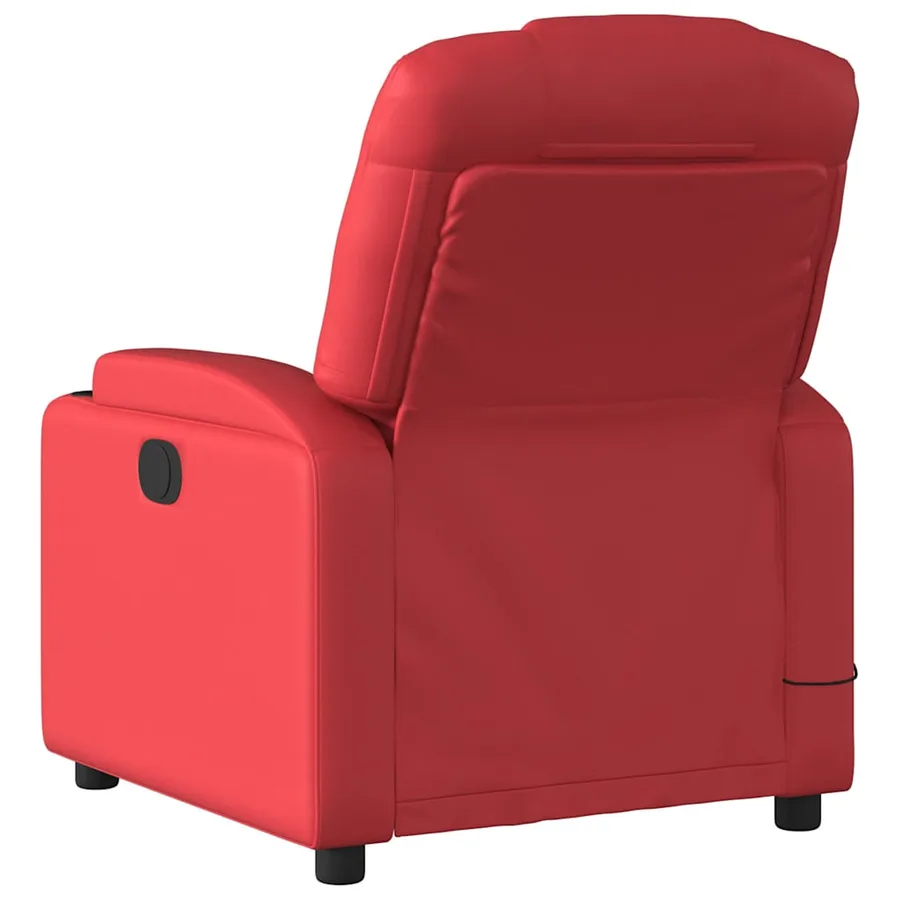 Fauteuil de massage inclinable rouge similicuir - 6