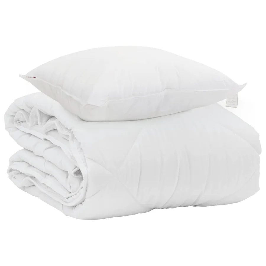 Duvet d'été simple avec oreiller 2 pcs Blanc Microfibre - 2