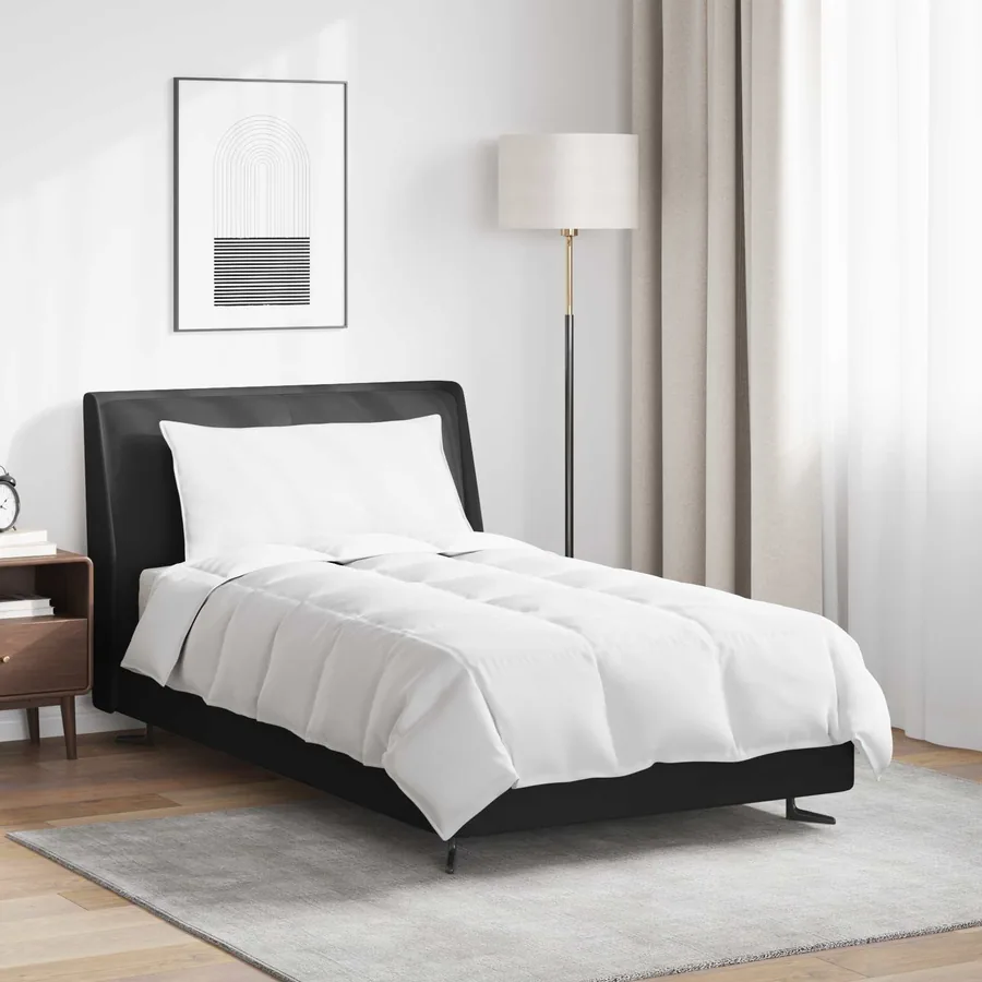 Duvet d'hiver avec oreiller 2 pcs Blanc Plume de canard