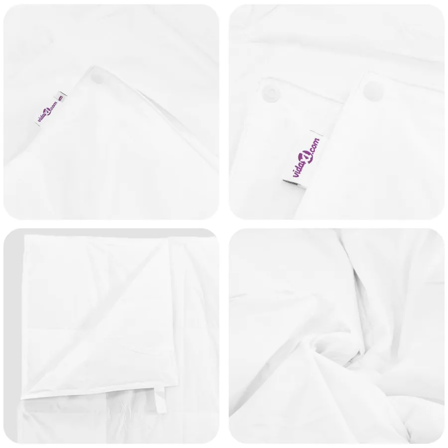 Duvet 2-en-1 avec oreiller 2 pcs Blanc Plume de canard - 6
