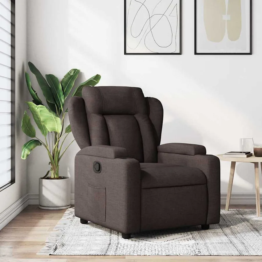 Fauteuil inclinable Marron foncé Tissu