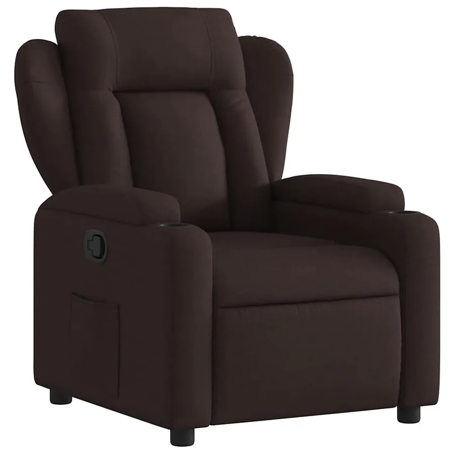 Fauteuil inclinable Marron foncé Tissu - 2