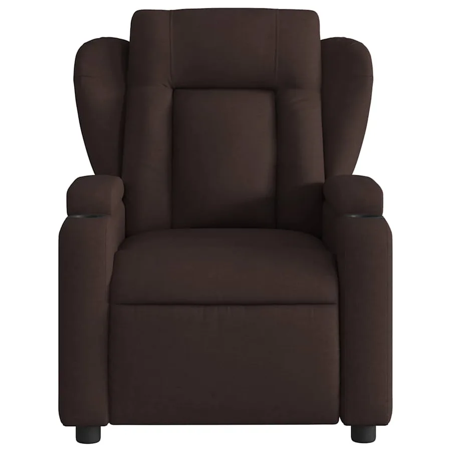 Fauteuil inclinable Marron foncé Tissu - 6