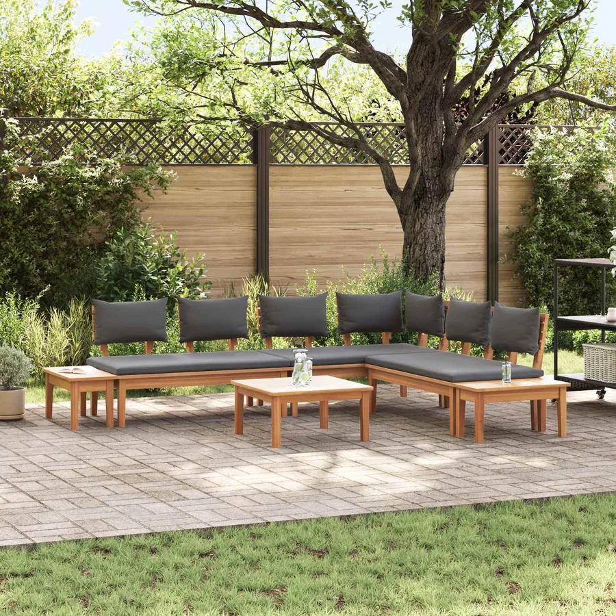 Ensemble de canapé de jardin 3 pcs Marron et gris