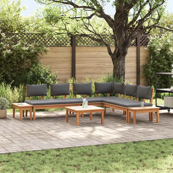 Ensemble de canapé de jardin 3 pcs Marron et gris