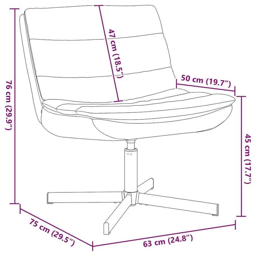 Chaise pivotante Blanc 63 x 75 x 76 cm Simili cuir - 11