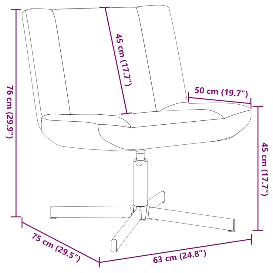 Chaise pivotante Bleu 63 x 75 x 76 cm tissu - 11