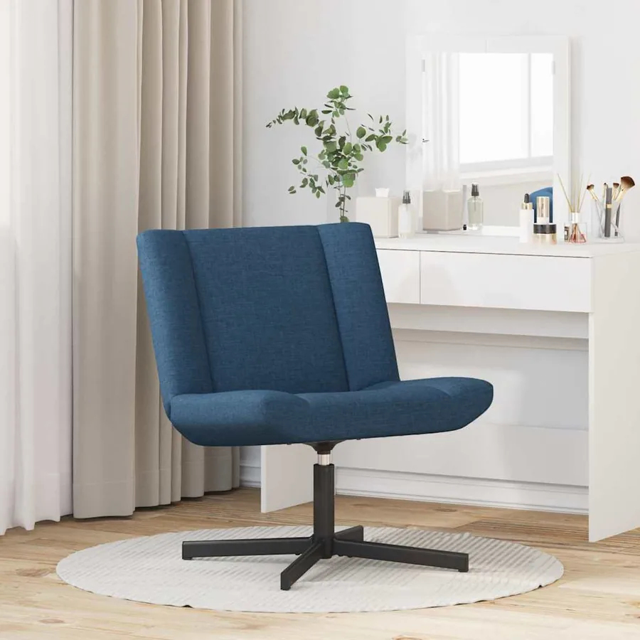 Chaise pivotante Bleu 63 x 75 x 76 cm tissu - 3