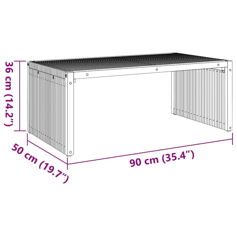 Table d'appoint de jardin Marron 90 x 50 x 36 cm - 10
