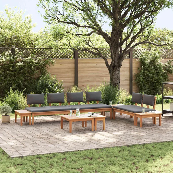 Ensemble de canapé de jardin 5 pcs Marron et gris