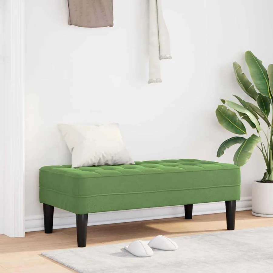 banc avec coussin Vert clair 113 x 57 x 39 cm Velours