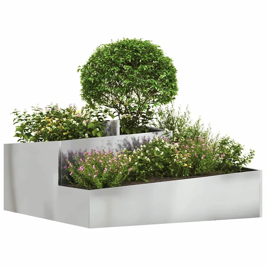 Cache-pot de jardin Argent 100 x 100 x 50 cm Acier galvanisé - 3