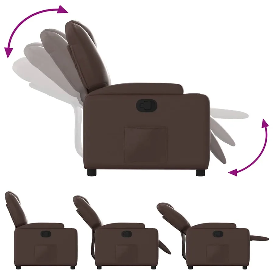 Fauteuil inclinable Marron Similicuir - 6