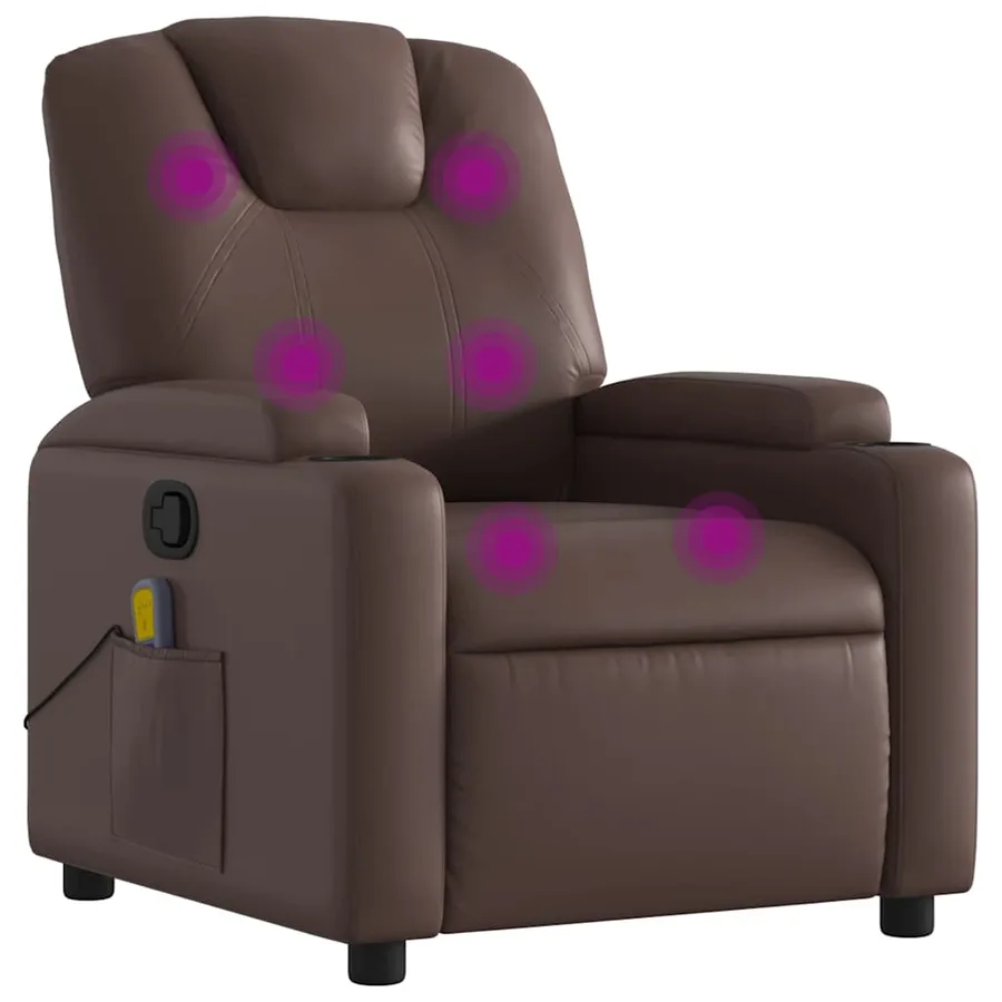 Fauteuil de massage inclinable Marron Similicuir - 2