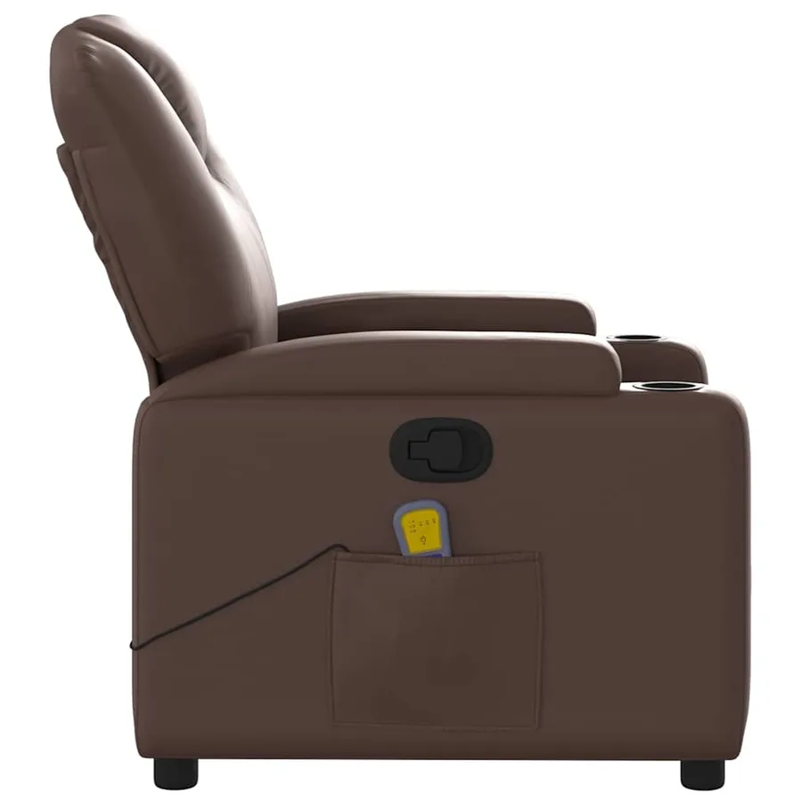 Fauteuil de massage inclinable Marron Similicuir - 5