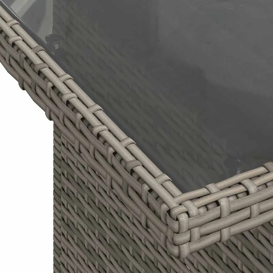 Ensemble de canapé de jardin avec coussin 7 pcs Gris Poly rotin - 7