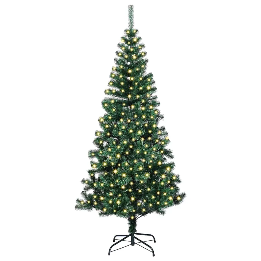 Sapin de Noël artificiel pré-éclairé Vert 210 cm PVC et métal - 3