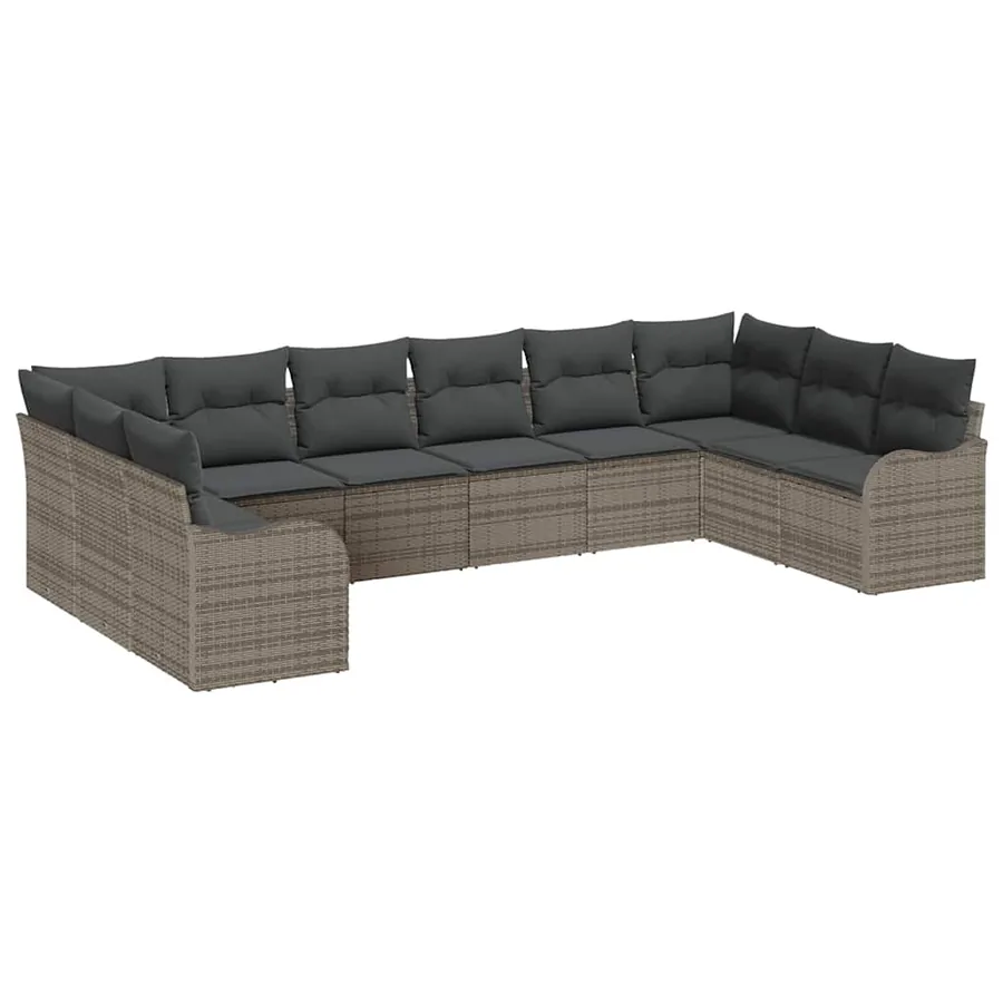 Ensemble de canapé de jardin Gris 344 x 177,5 x 85 cm polyrotin - 2