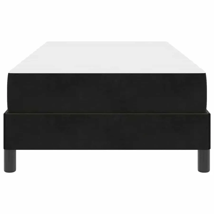 Lit à ressorts avec matelas Noir 90 x 200 cm tissu - 7