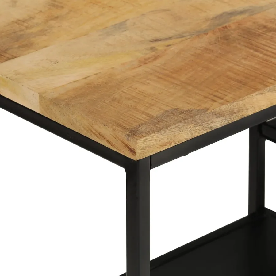 Table console 110x30x75 cm bois de manguier massif brut et fer - 4