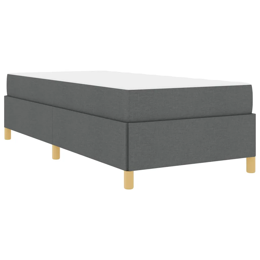 Cadre de lit avec matelas Gris foncé 90 x 190 cm tissu - 4