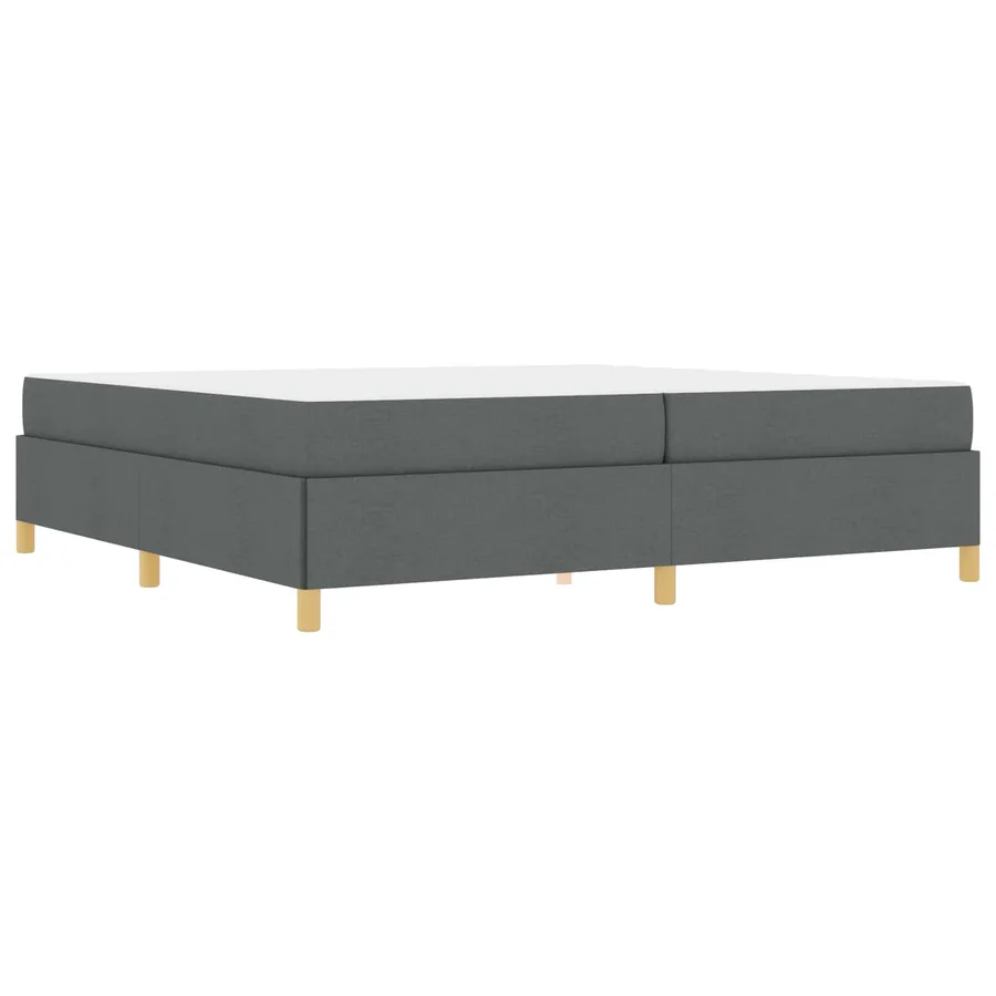 Cadre de lit avec matelas Gris foncé 200 x 200 cm tissu - 4