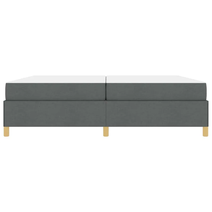 Cadre de lit avec matelas Gris foncé 200 x 200 cm tissu - 7
