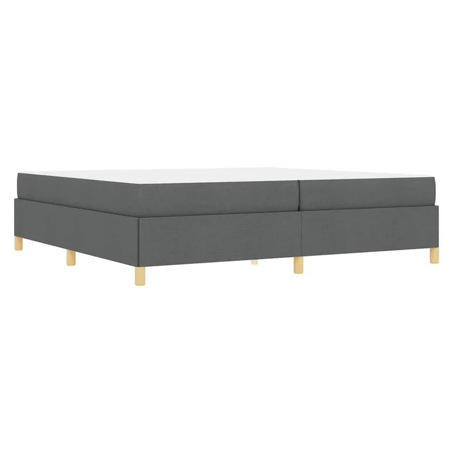 Cadre de lit avec matelas Gris foncé 200 x 200 cm tissu - 9