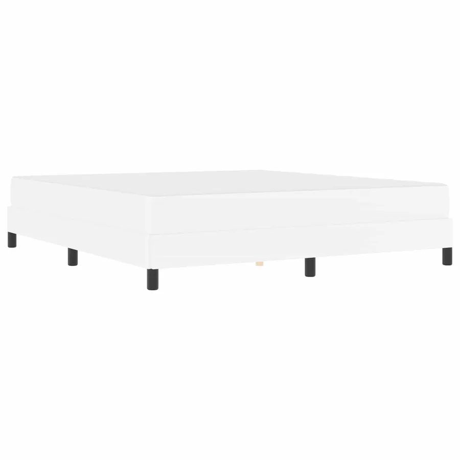Cadre de lit avec matelas Blanc pur 180 x 200 cm tissu - 4