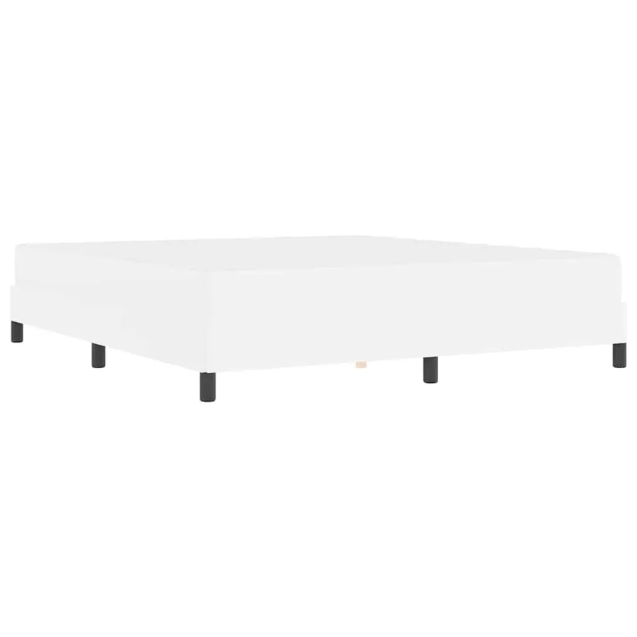 Cadre de lit avec matelas Blanc pur 180 x 200 cm tissu - 9