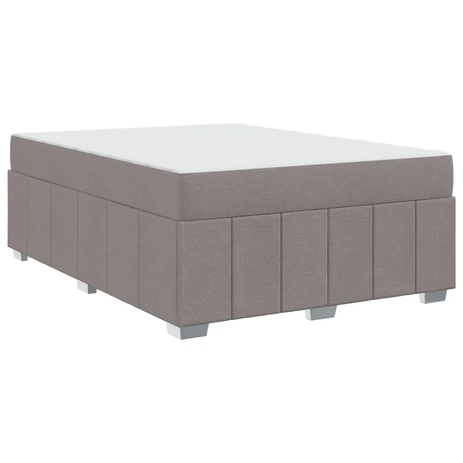 Cadre de lit avec matelas Taupe 140 x 200 cm tissu - 4