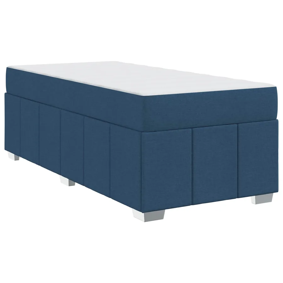 Cadre de lit avec matelas Bleu 100 x 200 cm tissu - 4
