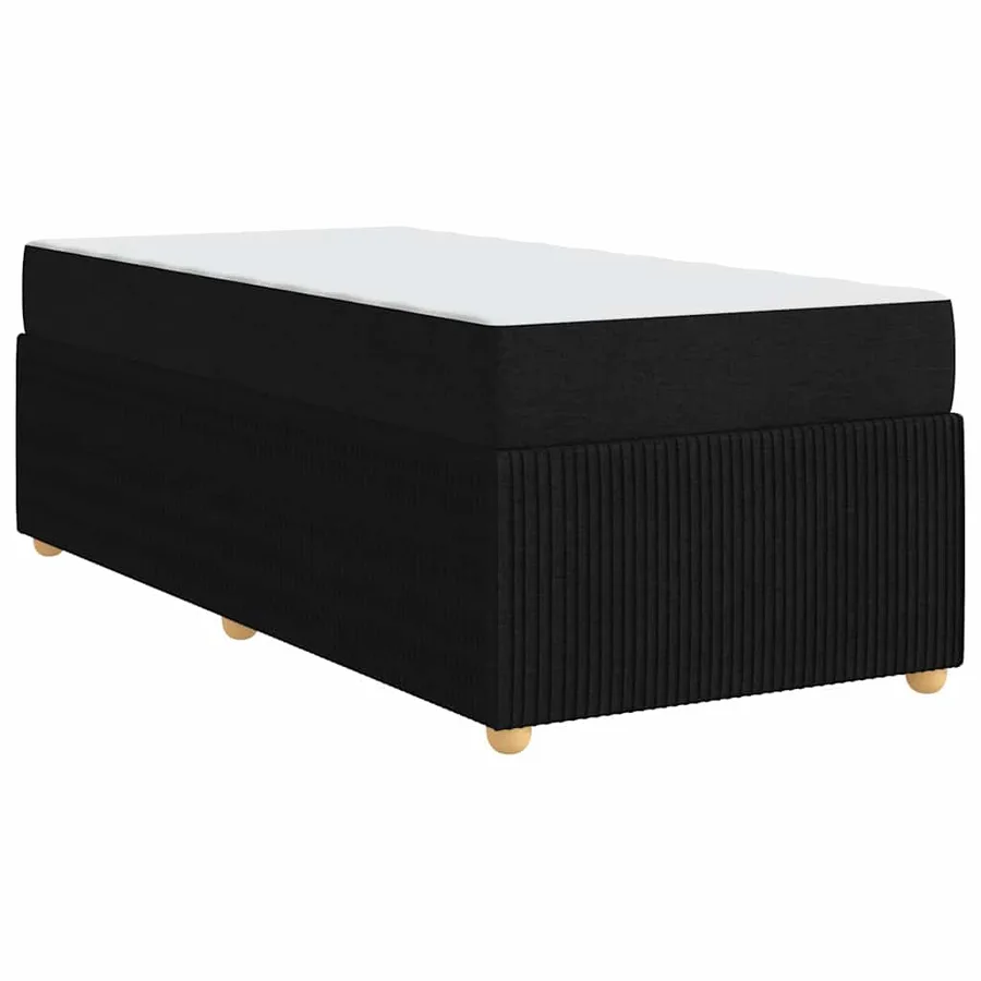 Cadre de lit avec matelas Noir 90 x 190 cm tissu - 9