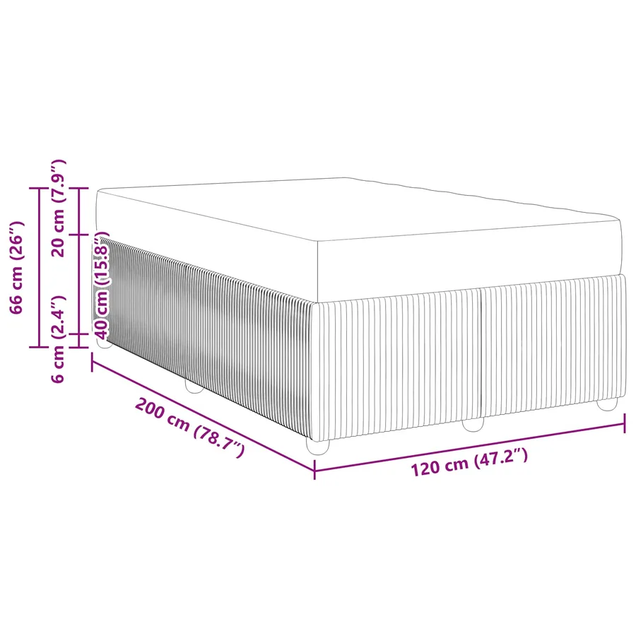 Cadre de lit avec matelas Noir 120 x 200 cm tissu - 12