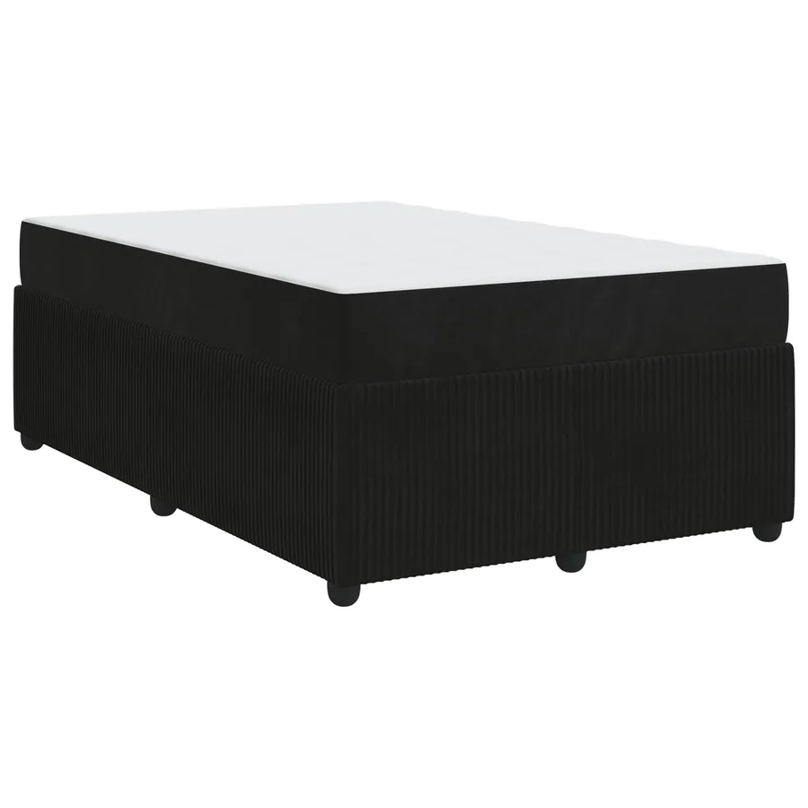 Cadre de lit avec matelas Noir 120 x 200 cm tissu - 2