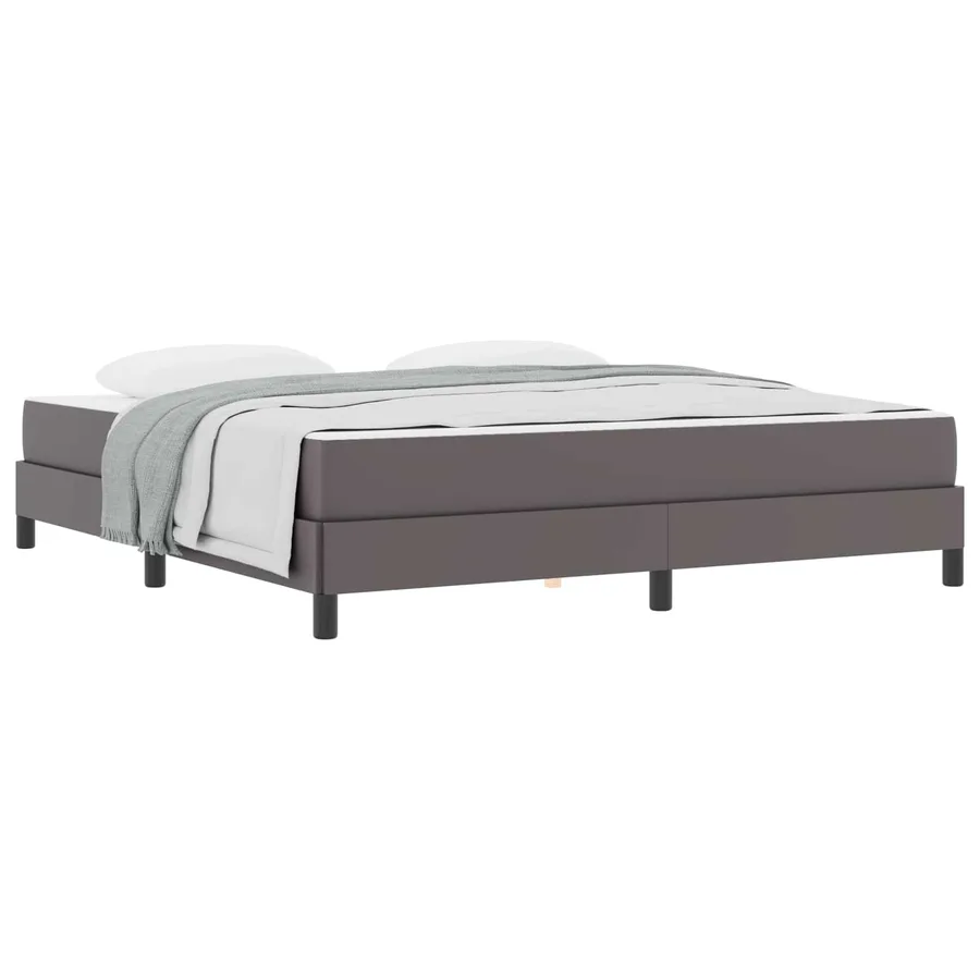 Cadre de lit avec matelas Gris 180 x 200 cm tissu - 2